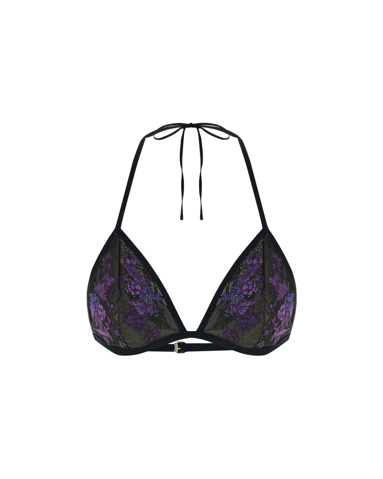 Mesh Bra With Embroidered