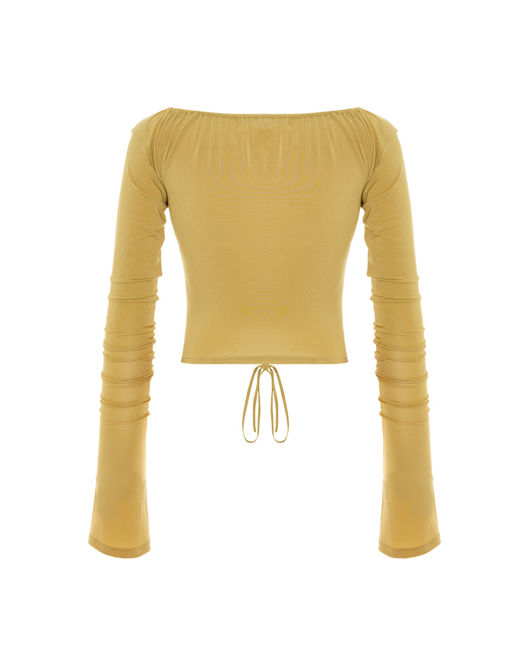 Gathered Top In Celestial Yellow