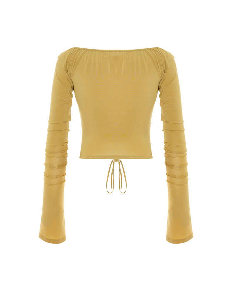 Gathered Top In Celestial Yellow