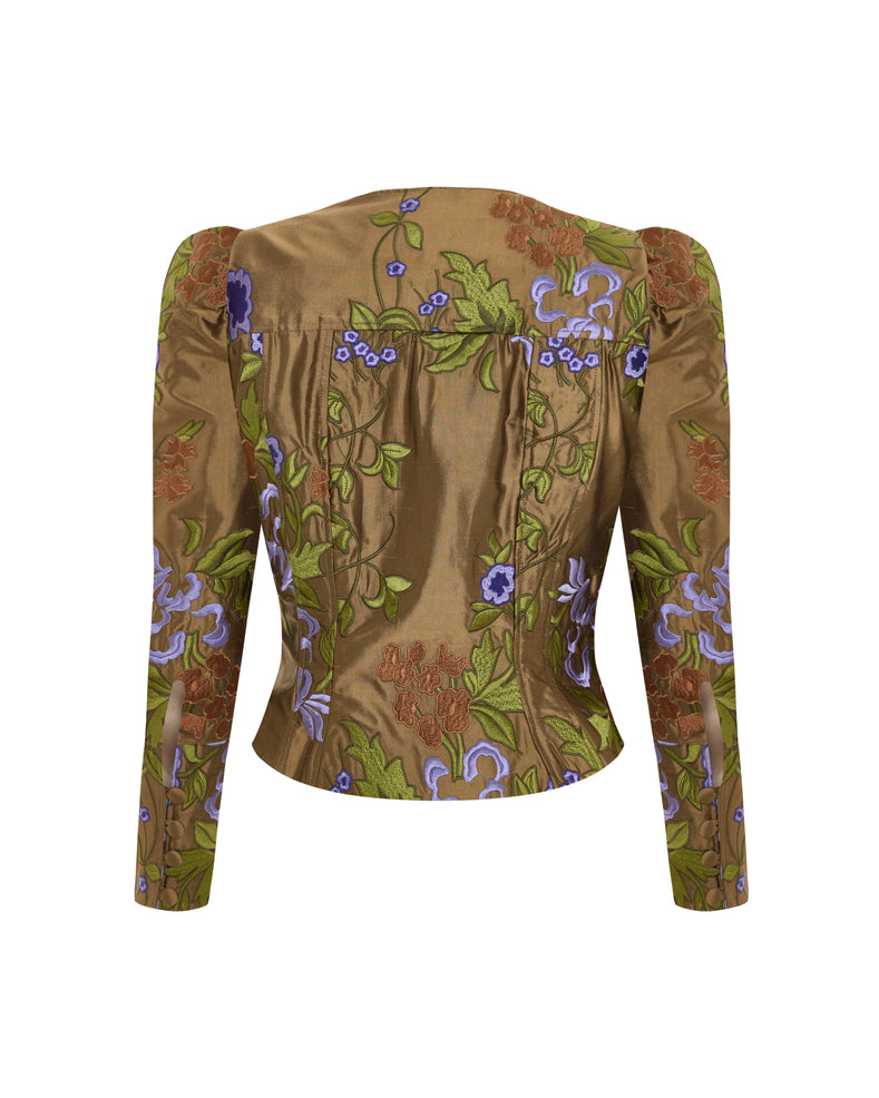 Edwardian Jacket In Pink Jaquard