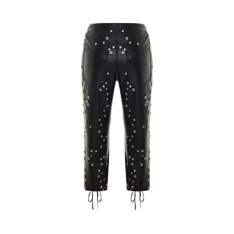 Riko Studded Leather Capri Pants