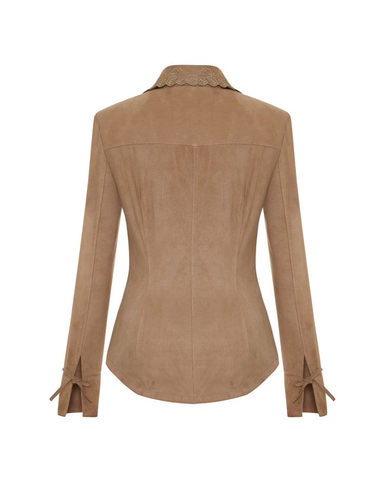 Kyoko Süet Deri Gömlek