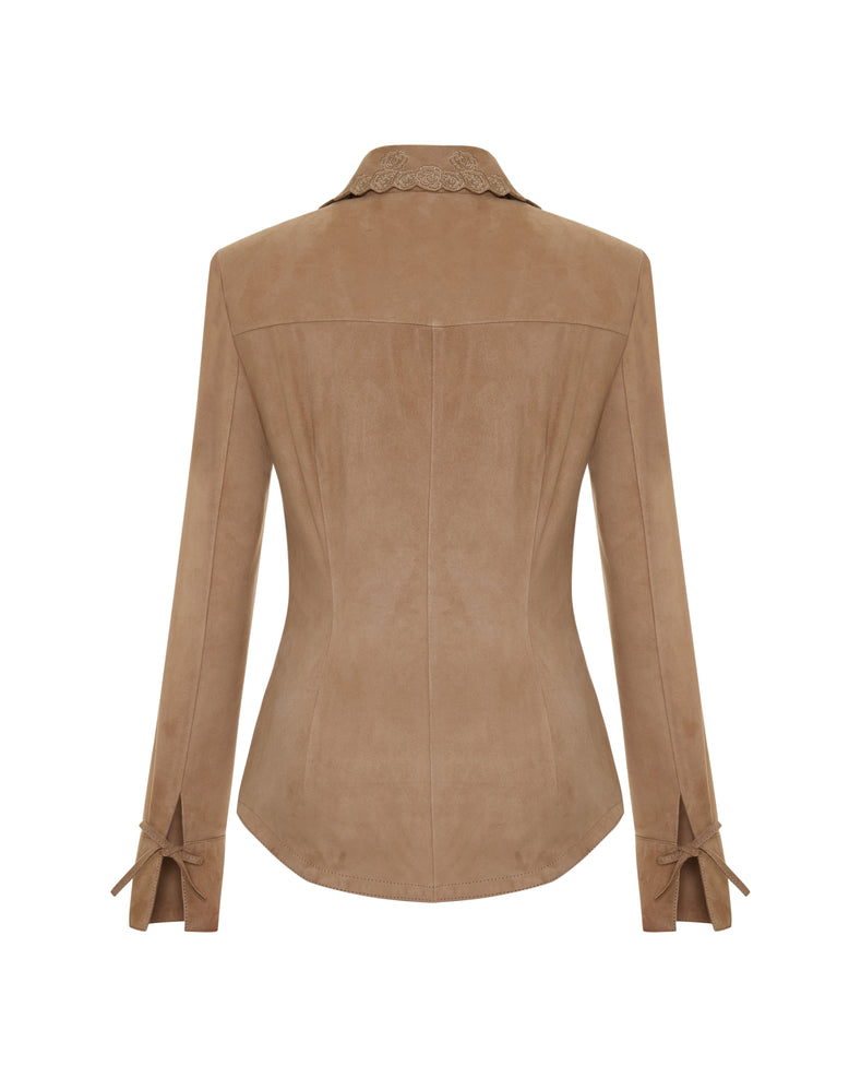 Kyoko Süet Deri Gömlek