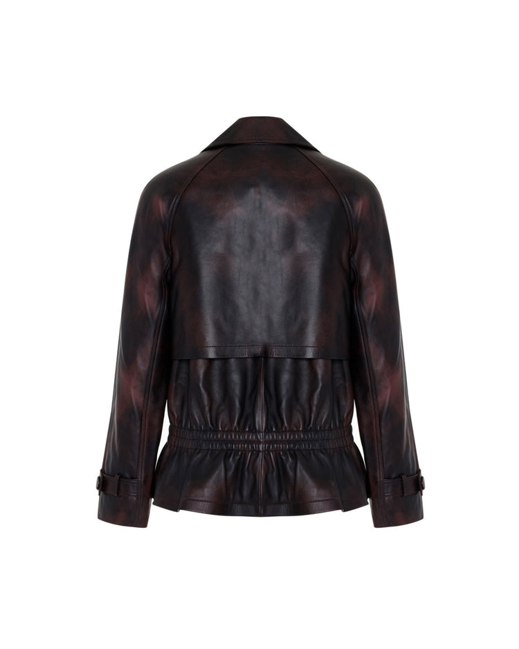 Dropped Waist Leather Jacket