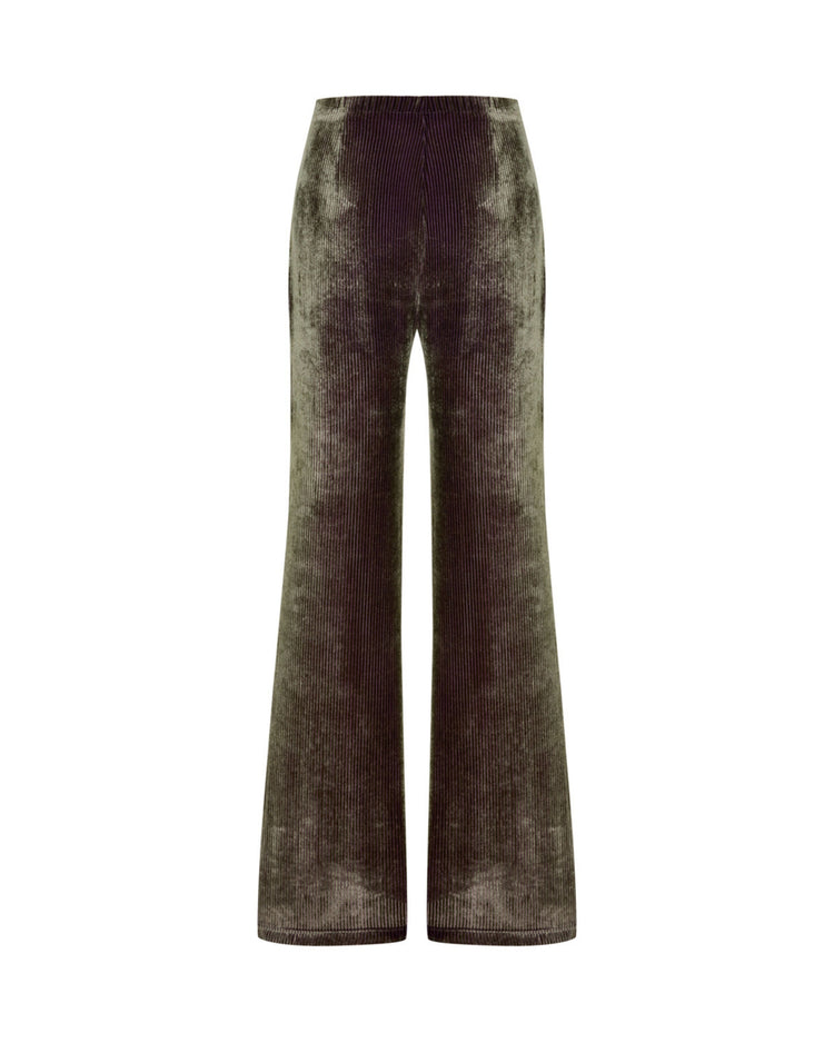 Gold Kadife Flare Paça Pantolon