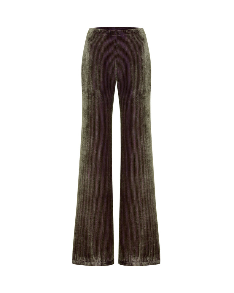 Gold Kadife Flare Paça Pantolon