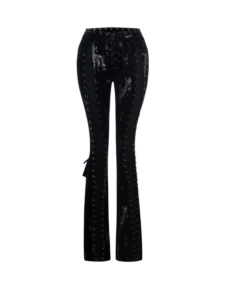 Piercing Detaylı Denim Pantolon