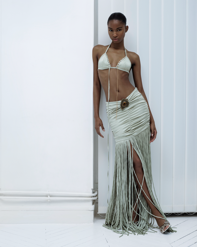 Fringe Detailed Mini Skirt