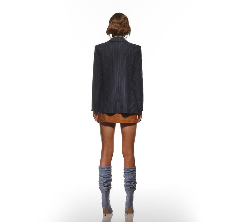 Çizgili Oversize Blazer Ceket