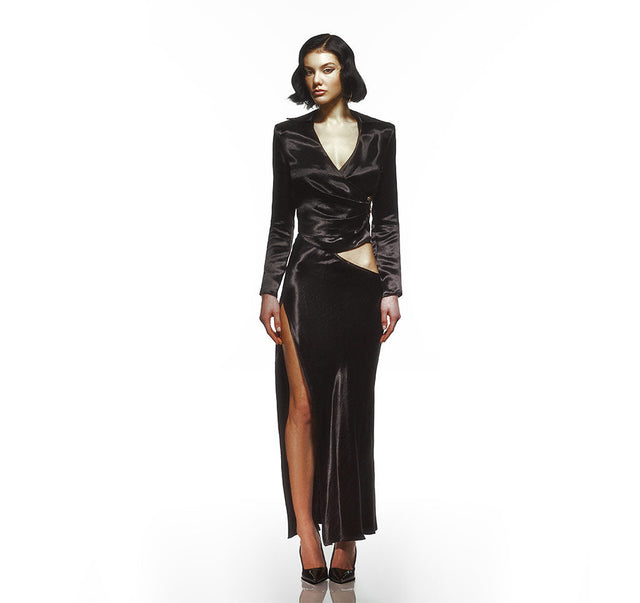 Cotout Shiny Fabric Skirt