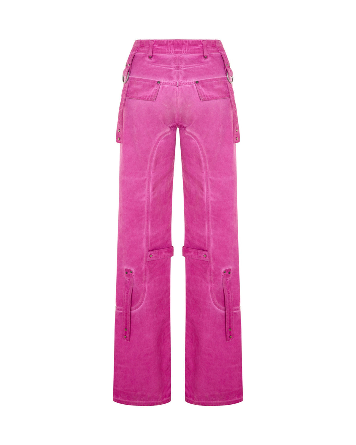 Pembe Yıkama Efektli Kargo Pantolon