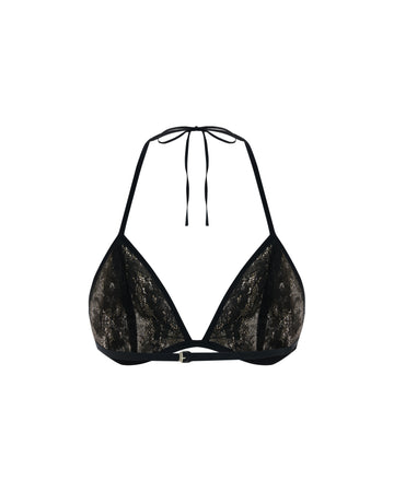 Mesh Bra With Embroidered