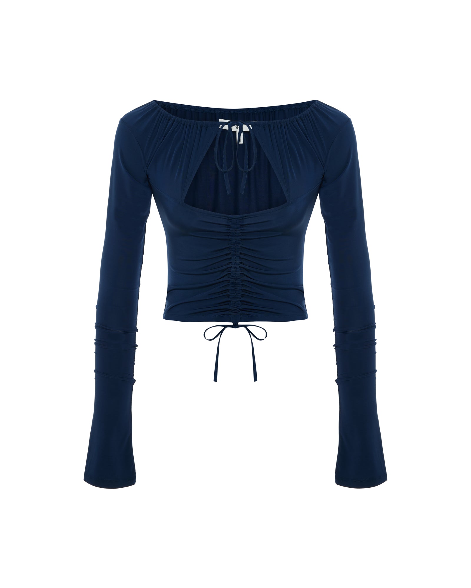 Gathered Top In Celestial Navy