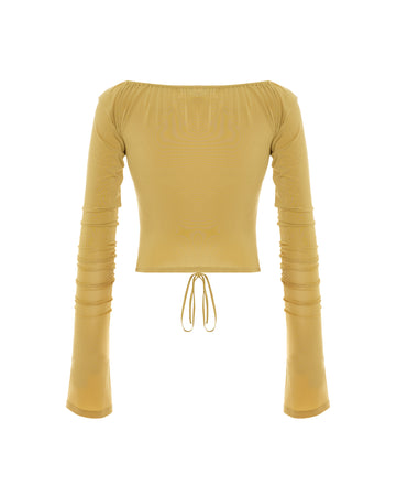 Gathered Top In Celestial Yellow