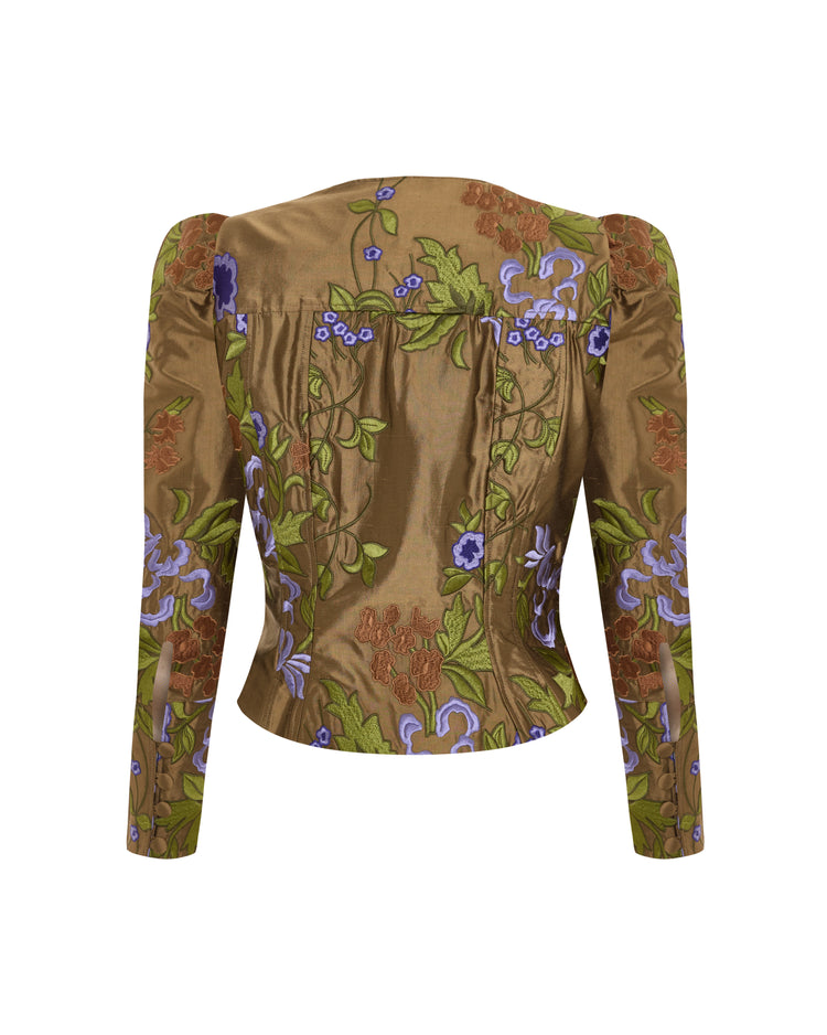 Edwardian Jacket In Pink Jaquard