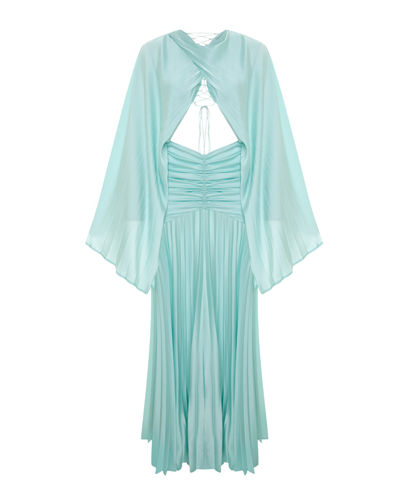 Bel Büzgü Detaylı Maxi Elbise