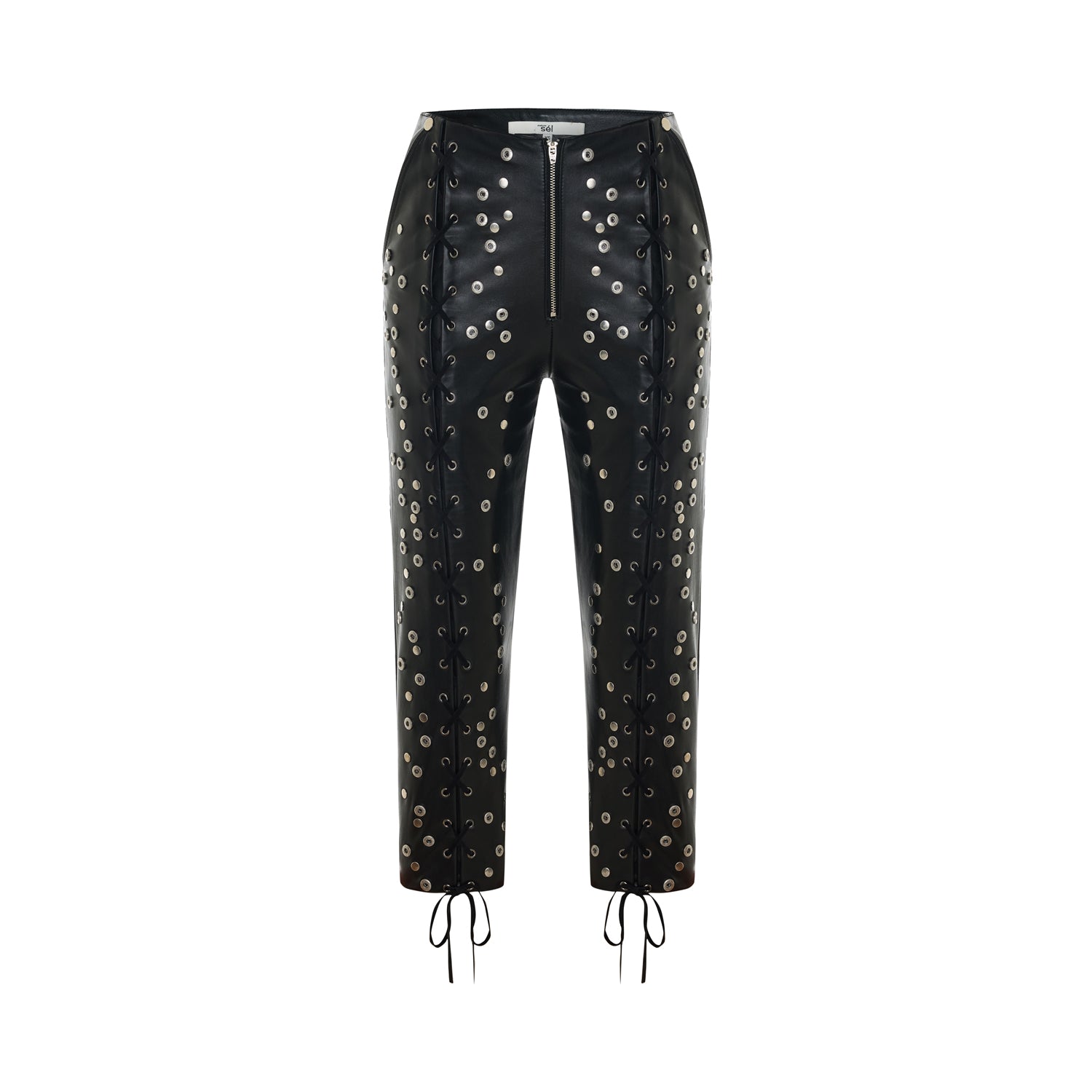 Riko Studded Leather Capri Pants
