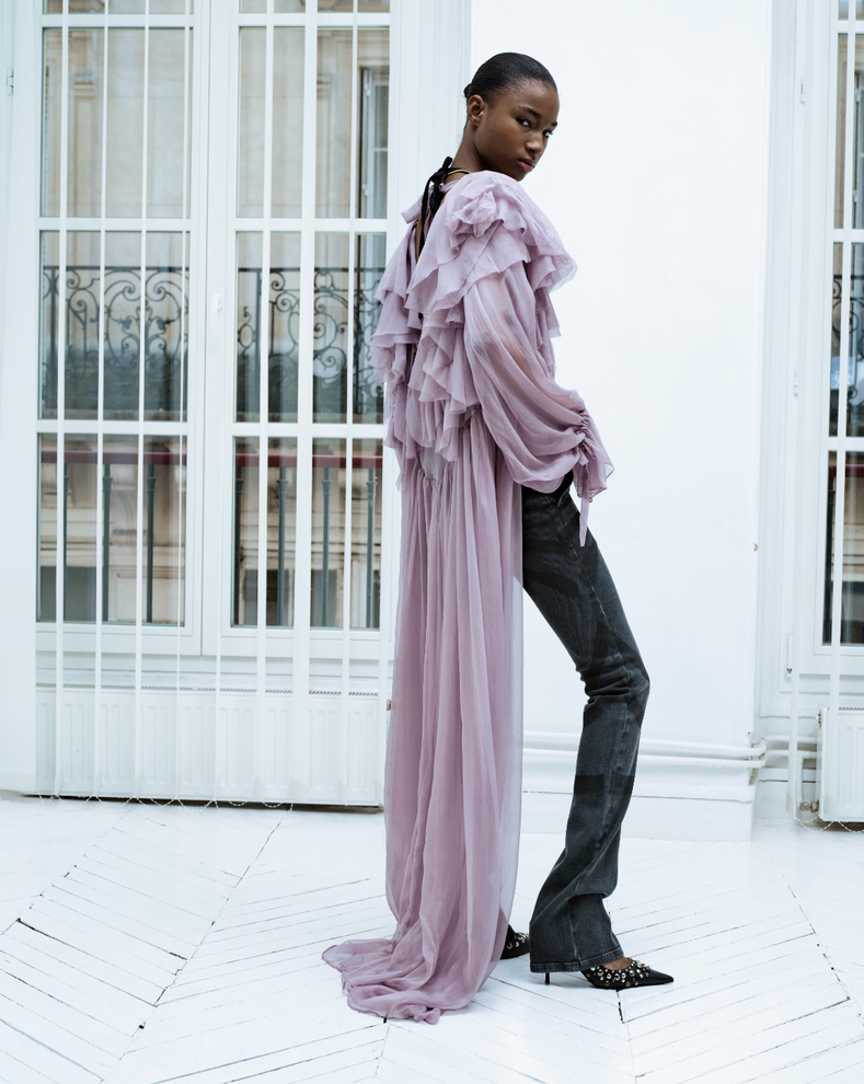 Flounce Detailed Maxi Dress