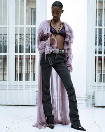 Overdyed Denim Flare Jeans