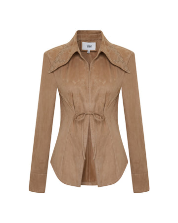 Kyoko Süet Deri Gömlek