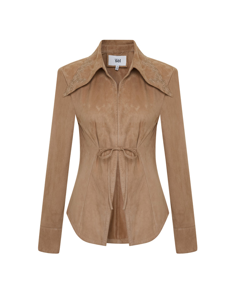 Kyoko Süet Deri Gömlek