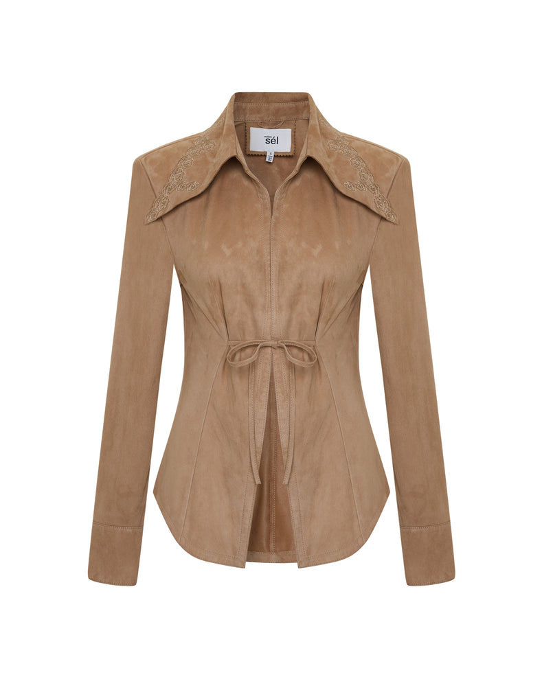 Kyoko Süet Deri Gömlek