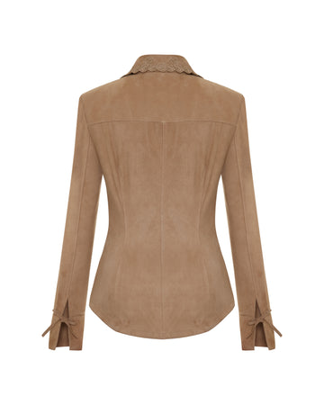 Kyoko Süet Deri Gömlek