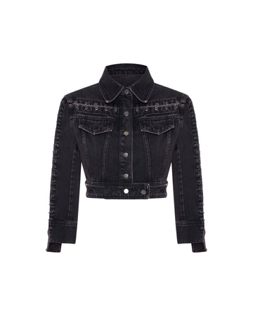 Pierced Denim Jacket