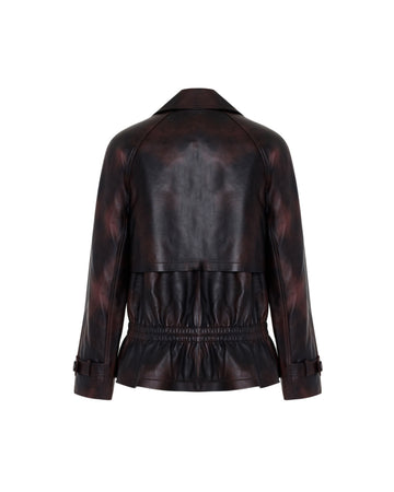 Dropped Waist Leather Jacket