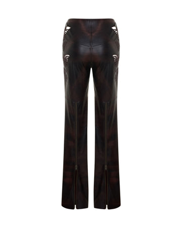 Emroidered Leather Pants