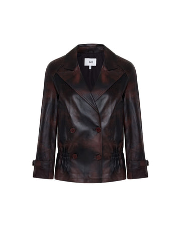 Dropped Waist Leather Jacket
