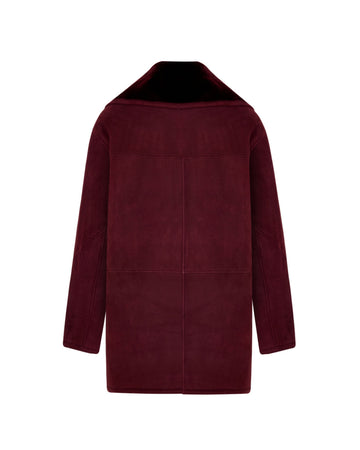 Shearling Jacket In Burgundy