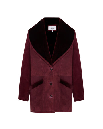 Shearling Jacket In Burgundy