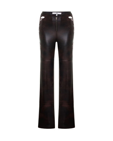 Emroidered Leather Pants