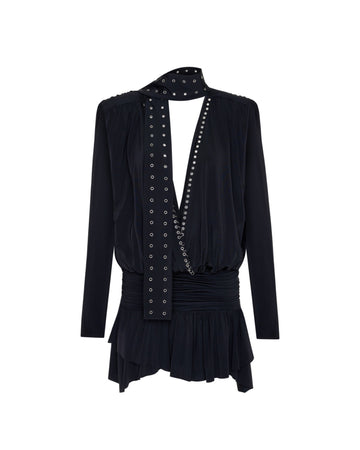 Piereced Mini Dress In Caviar