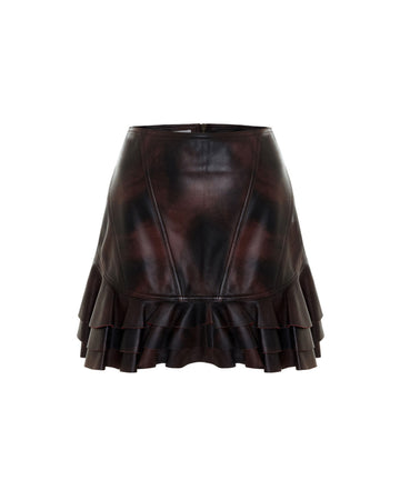 Ruffled Leather Skirt