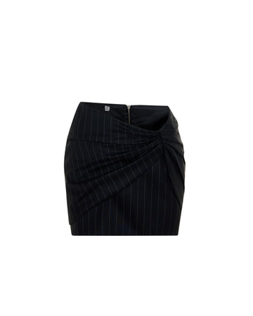 Draped Tailored Mini Skirt