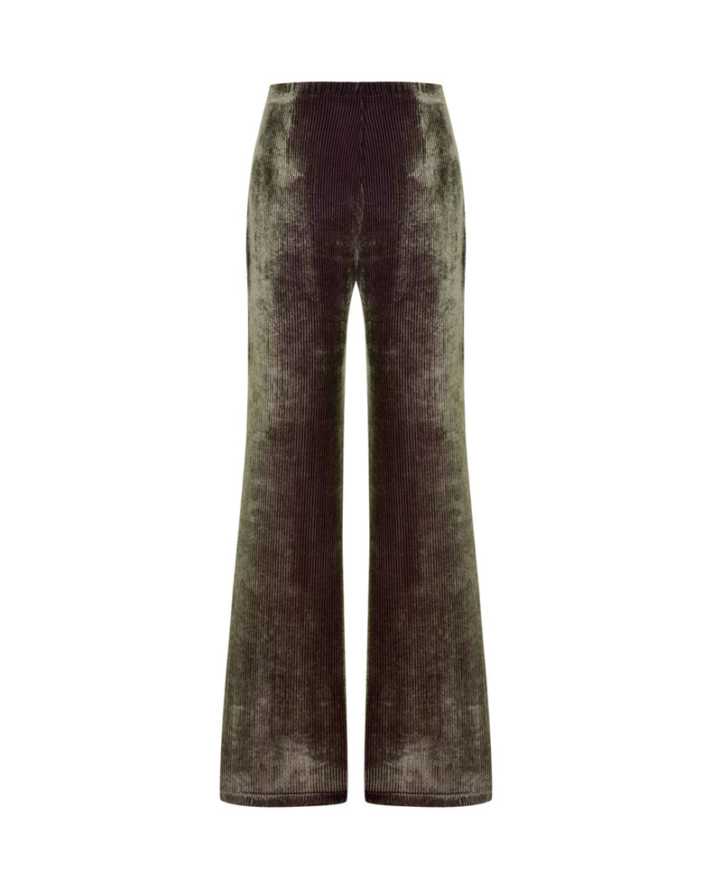 Gold Kadife Flare Paça Pantolon