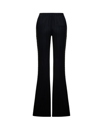 Piercing Detailed Flare Pants In Pinstripe