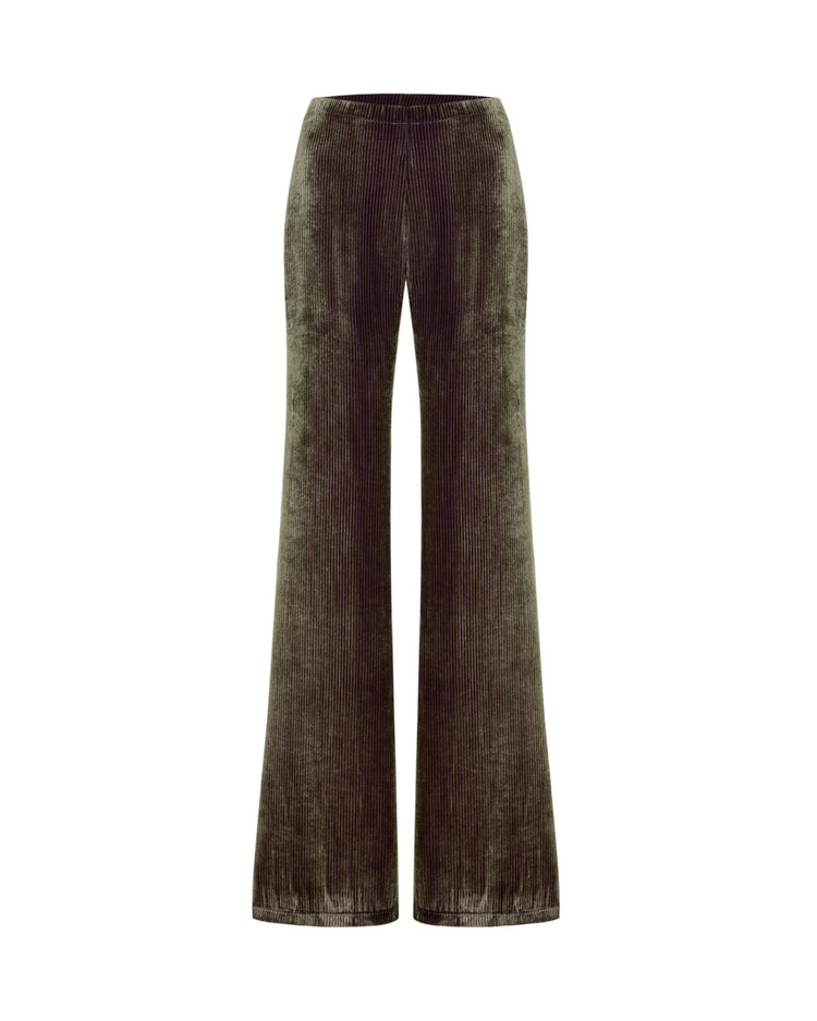 Gold Kadife Flare Paça Pantolon