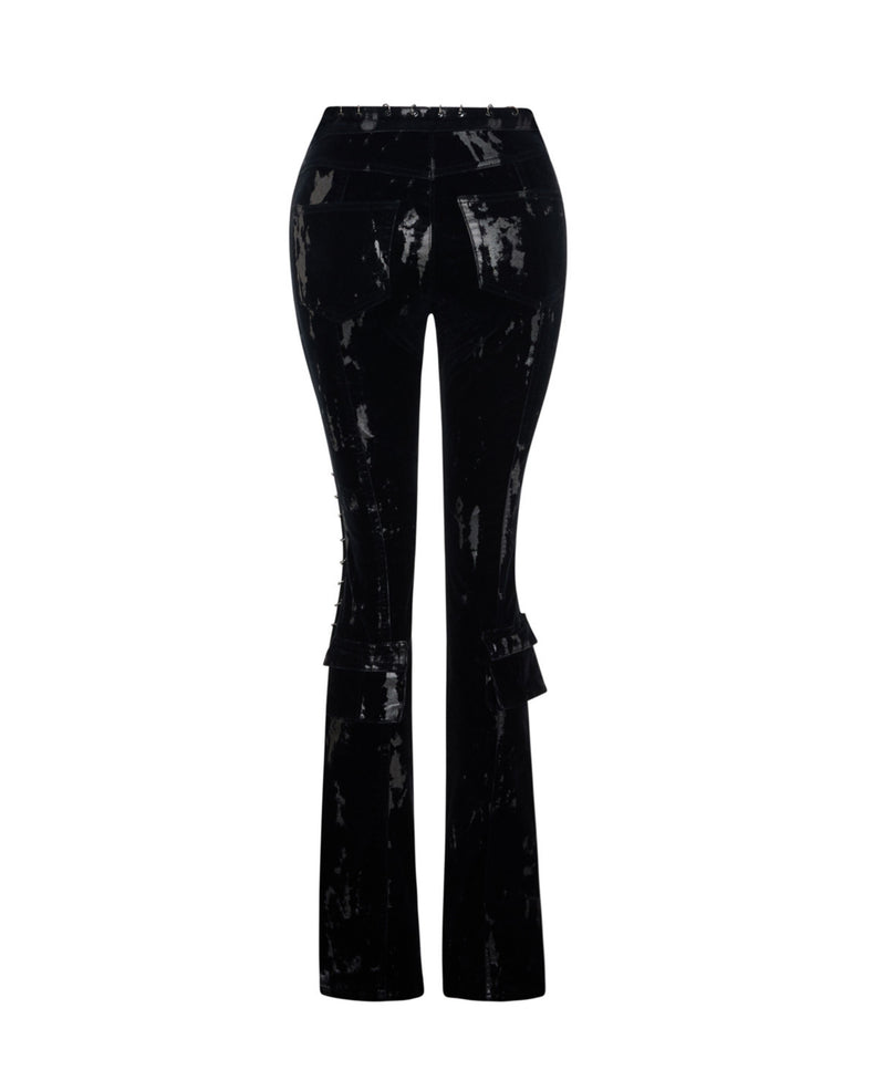Piercing Detaylı Denim Pantolon