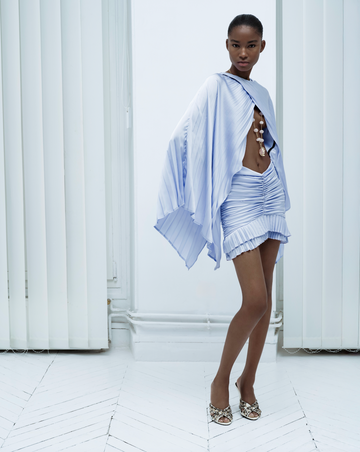 Gathered Waist Mini Dress