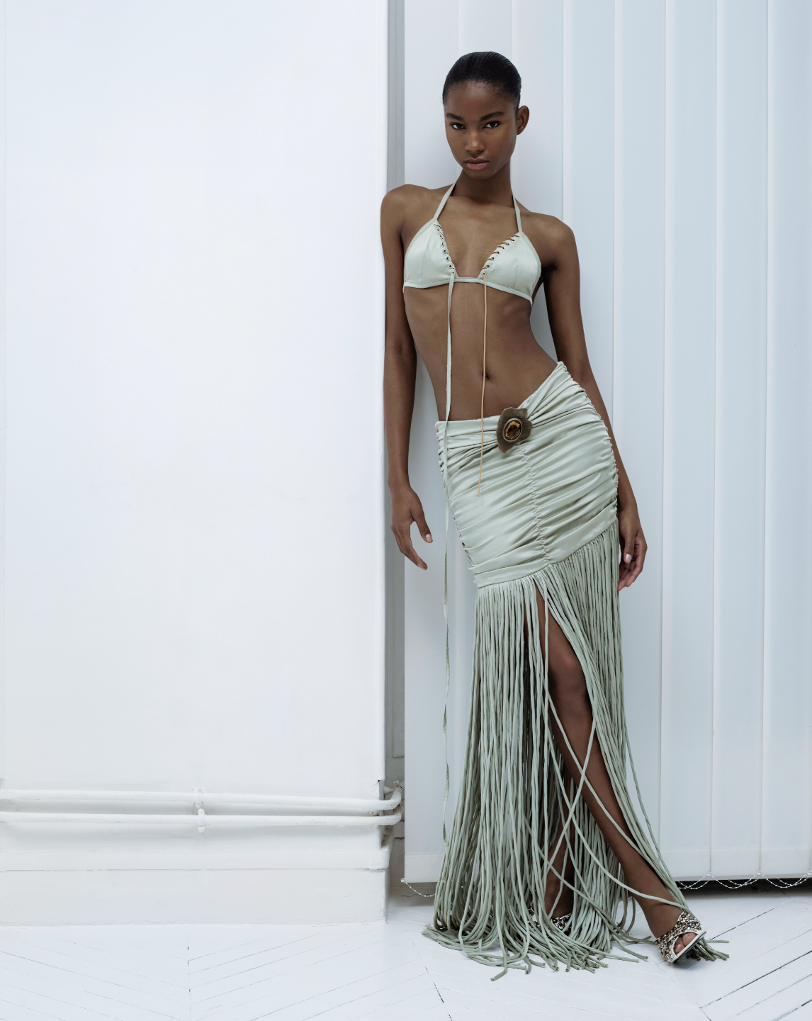 Fringe Detailed Mini Skirt