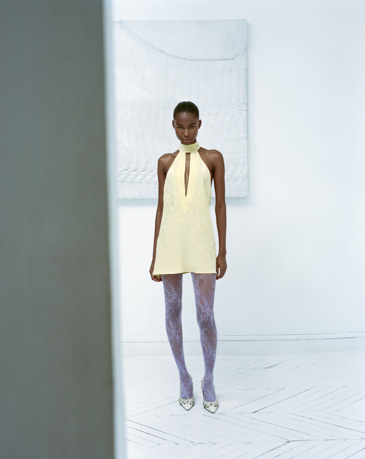 Embroidered Mini Dress