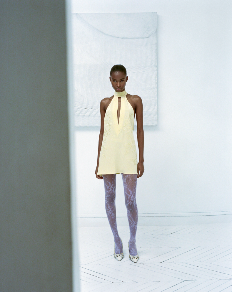 Embroidered Mini Dress