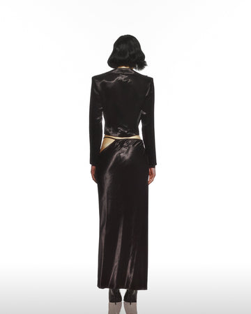 Yüksek Kruvaze Yakalı Ayarlanabilir Parlak Gömlek