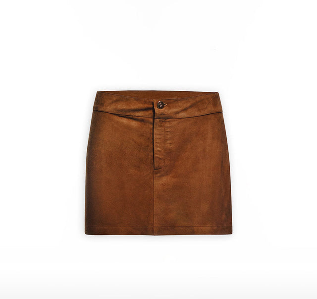 Leather Suede Super Mini Skirt