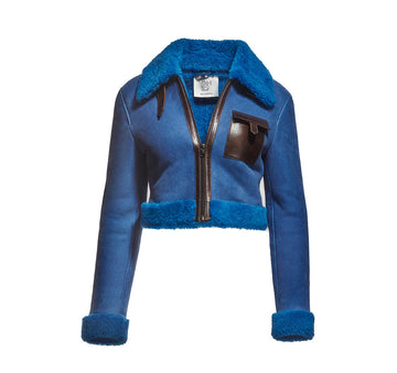 İçi Kürklü Kahverengi Cep Detaylı Deri Ceket