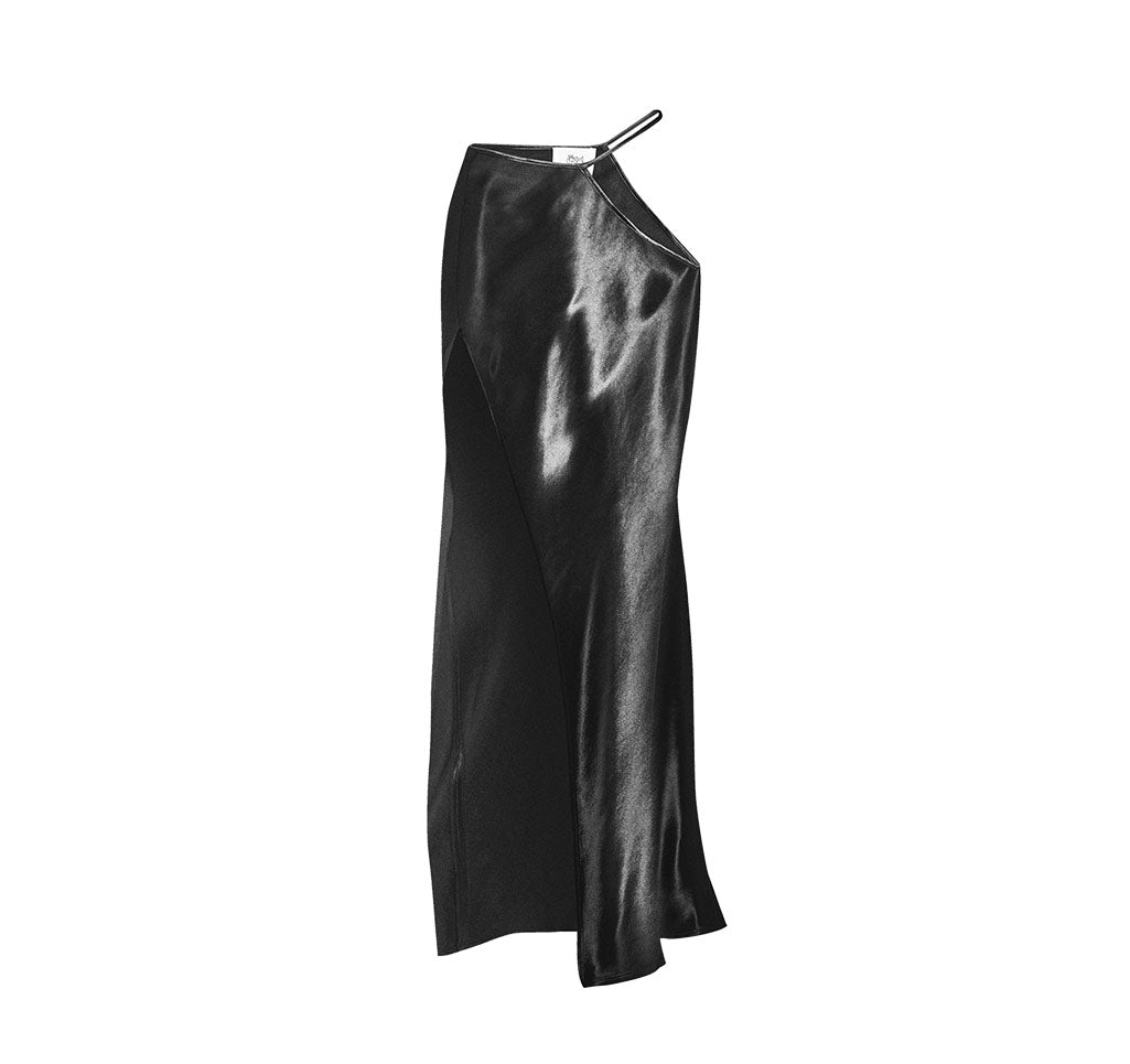 Cutout Shiny Fabric Skirt